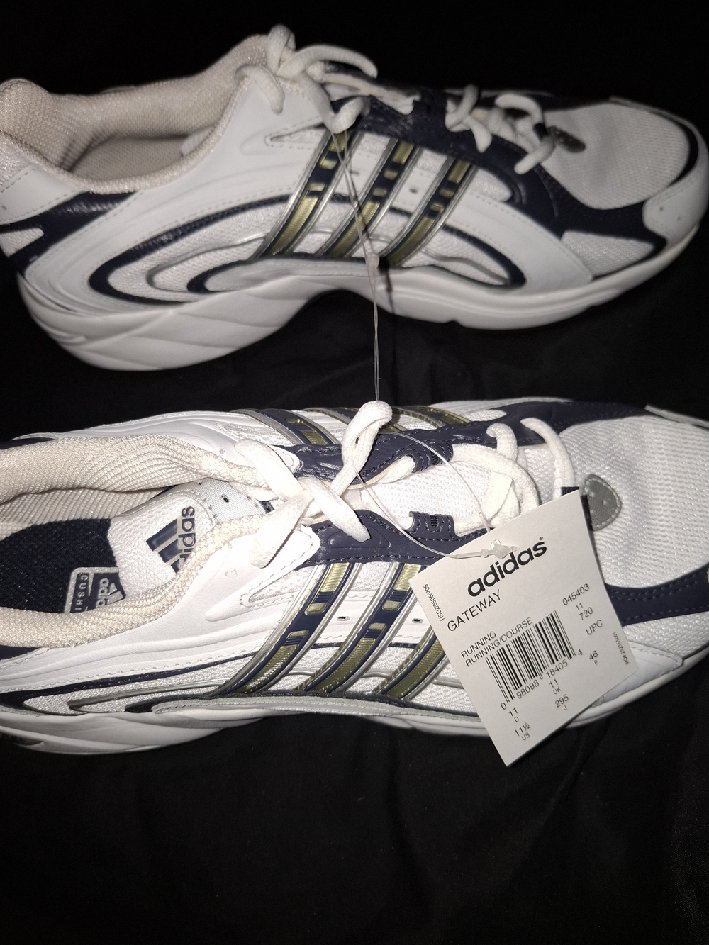 Adidas Gateway Running Sneakers White/Navy/Silver adiPRENE Cushioned Mesh Low
